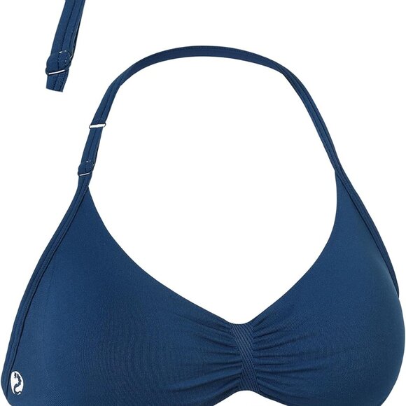 Ensign Blue Seamless Backless Padded Sports Bra with Adjustable Straps for Women - Picture 1 of 6